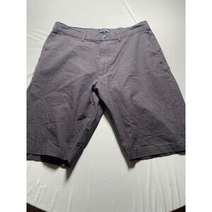 Michael Brandon Mens Pinstripe Flat Front Cotton Shorts Charcoal Grey Size 34